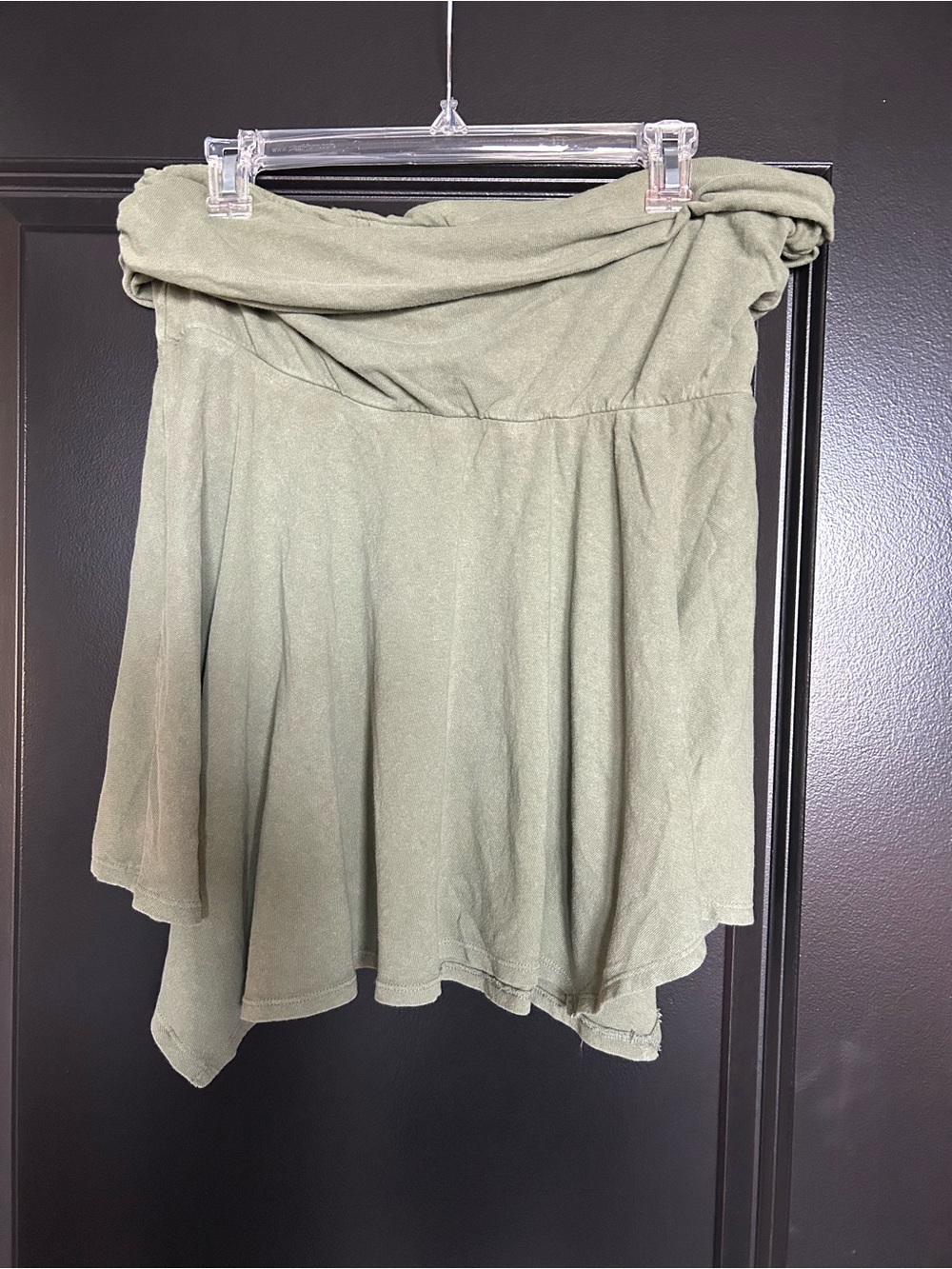 Aerie Olive Green Twisted Waist Skater Skirt large nwt